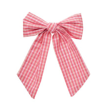 Load image into Gallery viewer, Red and white checkered bow on a white background