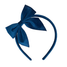 將圖片載入圖庫檢視器 Velvet Bow Headband Blue