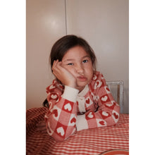 Load image into Gallery viewer, Heart Cardigan - Poppy Red/Soft White