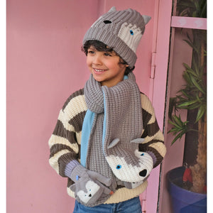 Husky Dog Knitted Scarf