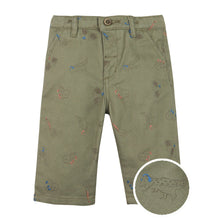 Load image into Gallery viewer, Green pants with embroidered designs on a white background