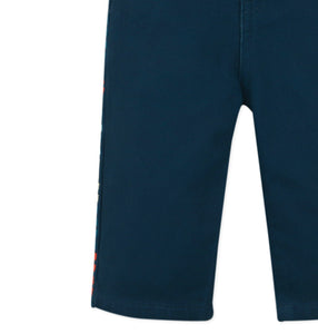 Navy blue pants on a white background