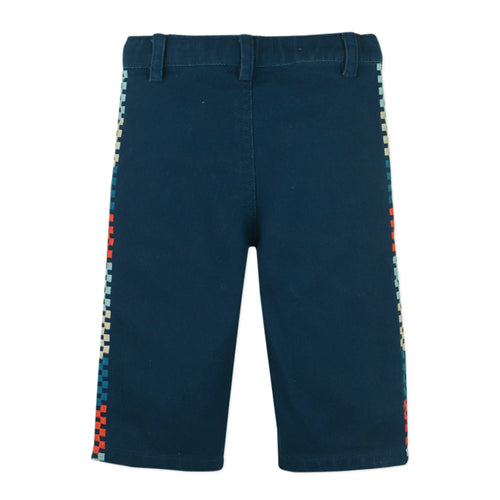 BABY HARRISON TAPERED PANTS BLUE WITH EMBROIDERED DETAILS