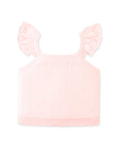 將圖片載入圖庫檢視器 Baby Georgina knitted blouse by Gingersnaps featuring bullion flower embroidery, shown from the back view.