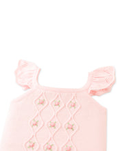 將圖片載入圖庫檢視器 Baby Georgina knitted blouse by Gingersnaps with bullion flower embroidery, featuring a cute, detailed knit top for infants.