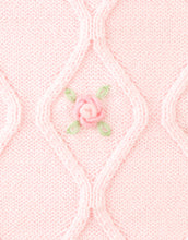 將圖片載入圖庫檢視器 Baby girl Gingersnaps knitted blouse with bullion flower embroidery, featuring a soft, cozy top with floral detail.