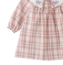 Load image into Gallery viewer, BABY CAROLINA LONG SLEEVES DRESS ACKERMANN WITH EMBROIDERED COLLAR &amp; TIE ACCENTS