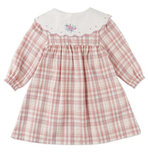 Load image into Gallery viewer, BABY CAROLINA LONG SLEEVES DRESS ACKERMANN WITH EMBROIDERED COLLAR &amp; TIE ACCENTS