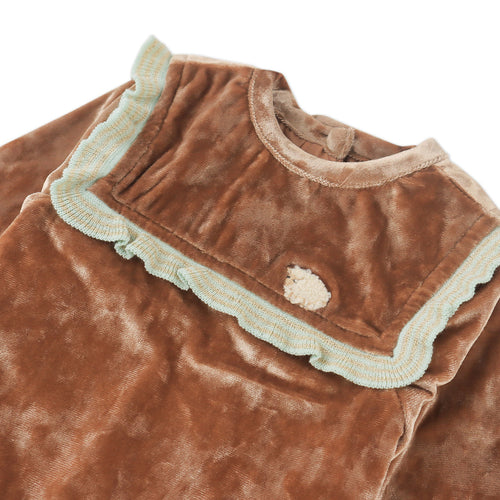 BABY LEONIE PULLOVER SUNDANCE WITH RUFFLES AND TINY SHEEP EMBROIDERY