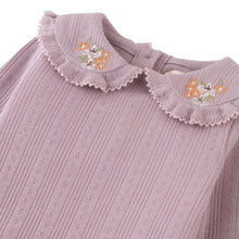Load image into Gallery viewer, BABY CORA LONG SLEEVES TOP LAVENDER WITH EMBROIDERED COLLAR