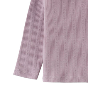 BABY CORA LONG SLEEVES TOP LAVENDER WITH EMBROIDERED COLLAR