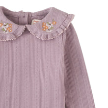 Load image into Gallery viewer, BABY CORA LONG SLEEVES TOP LAVENDER WITH EMBROIDERED COLLAR