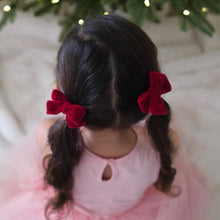 Load image into Gallery viewer, Mini Velvet Pigtail Set | Santa Red
