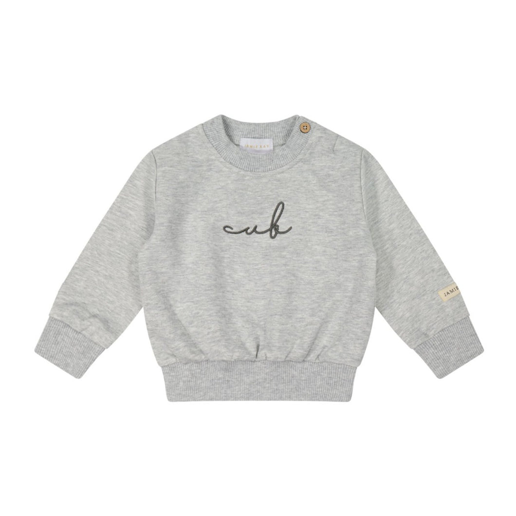 Organic Cotton Jalen Sweatshirt - Light Grey Marle