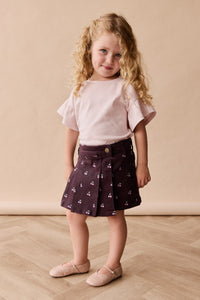 Chelsea Skirt - Cherry Love Plum Embroidery