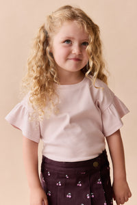 Pima Cotton Courtney Ruffle Top - Soft Misty Rose