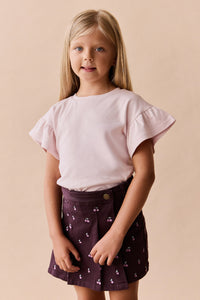 Pima Cotton Courtney Ruffle Top - Soft Misty Rose