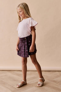 Chelsea Skirt - Cherry Love Plum Embroidery