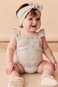 Organic Cotton Bettina Bodysuit - Petite Fleur Blue