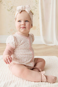 Organic Cotton Antoinette Playsuit - Victoria Blush