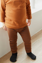 Load image into Gallery viewer, Organic Cotton Modal Elastane Legging - Narrow Stripe Ginger