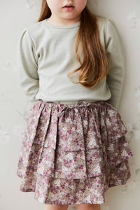 Organic Cotton Abbie Skirt - Pansy Floral Fawn
