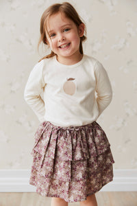 Organic Cotton Abbie Skirt - Pansy Floral Fawn