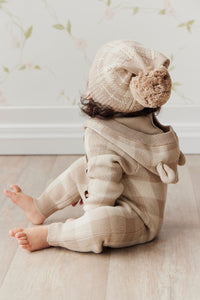 Check Bear Knitted Onepiece - Check Jacquard