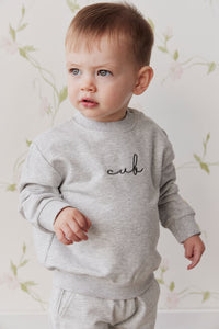 Organic Cotton Jalen Sweatshirt - Light Grey Marle