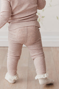 Organic Cotton Modal Elastane Legging - Powder Pink Marle