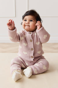 Camille Cardigan - Heart Jacquard Ballerina Marle