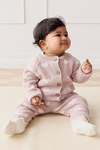 Camille Cardigan - Heart Jacquard Ballerina Marle