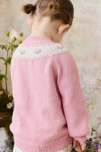 Load image into Gallery viewer, Annette Cardigan - Annette Jacquard - Pink Flutter Marle
