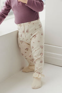 Organic Cotton Everyday Legging - Lauren Floral Tofu