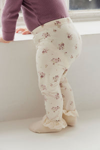 Organic Cotton Everyday Legging - Lauren Floral Tofu