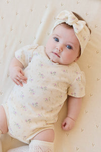 Organic Cotton Cap Sleeve Bodysuit - Thelma Orchid