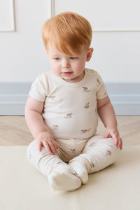 Organic Cotton Hudson Short Sleeve Bodysuit - Sasha Puppy Tofu
