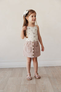 Elodie Cord Skirt - Dusky Rose