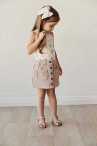 Elodie Cord Skirt - Dusky Rose