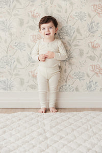 Organic Cotton Fine Rib Legging - Country Mist/Cloud  **Preorder**
