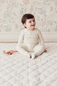 Organic Cotton Fine Rib Legging - Country Mist/Cloud  **Preorder**