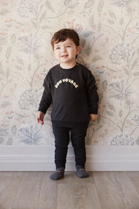 Organic Cotton Morgan Track Pant - Onyx Marle  **Preorder**