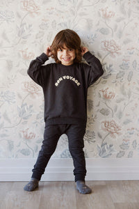 Organic Cotton Morgan Track Pant - Onyx Marle  **Preorder**