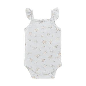 Organic Cotton Bettina Bodysuit - Petite Fleur Blue