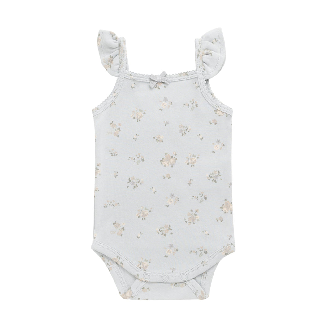 Organic Cotton Bettina Bodysuit - Petite Fleur Blue