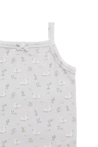 Organic Cotton Singlet - Swanning Dawn Blue