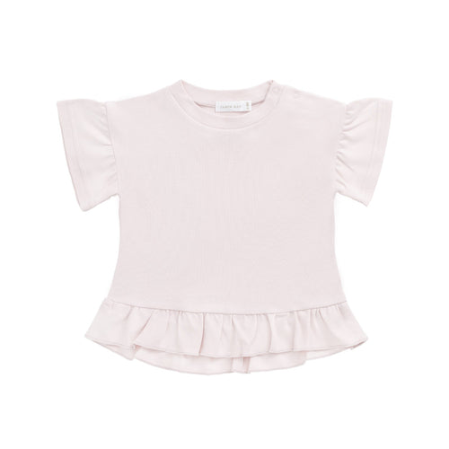Pima Cotton Courtney Ruffle Top - Soft Misty Rose