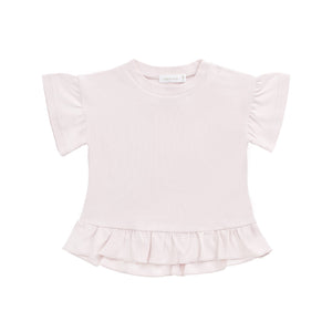 Pima Cotton Courtney Ruffle Top - Soft Misty Rose