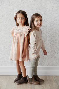 Organic Cotton Muslin Eleanor Dress - Dusky Rose