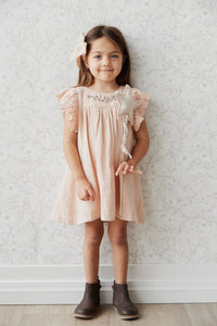 Organic Cotton Muslin Eleanor Dress - Dusky Rose